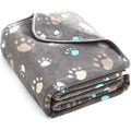 Super Soft and Premium Fuzzy Flannel Fleece Pet Dog Blanket, The Cute Print Design Washable Fluffy Blanket for Puppy Cat Kitten Indoor Outdoor, Grey, 32 x 24 Inches